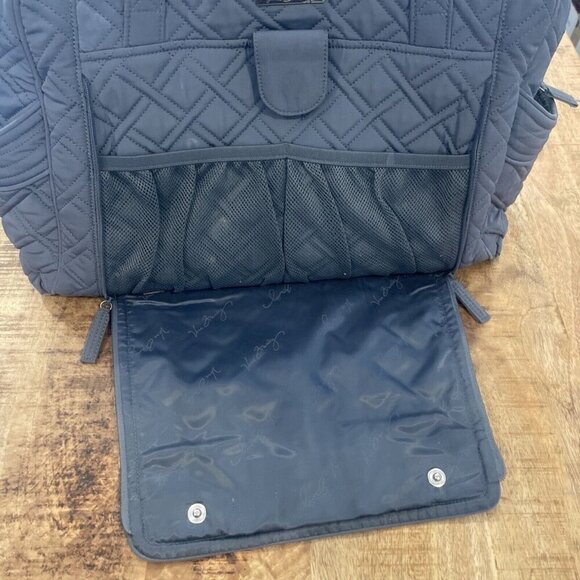 Vera Bradley Stroll Around Baby Work Travel Diaper Bag gray Quilted - Picture 12 of 12